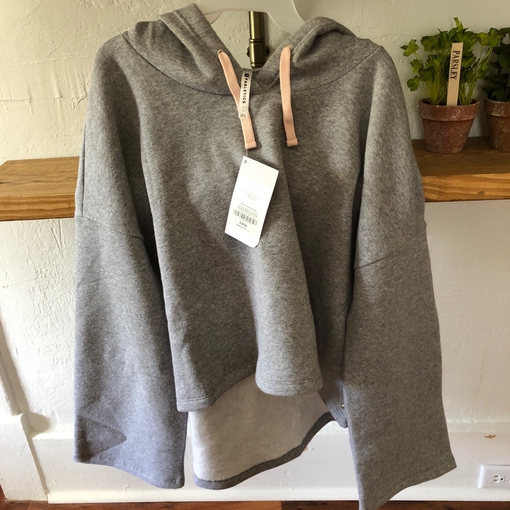 Fabletics Gray Crop Hoodie NWT